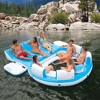 Intex 56299EP 145 x 125 x 20 Inch Splash N Chill Inflatable Lake and Pool Relaxation Island Lounger Seat for up to 7 Adults, Blue and White - 3 of 4