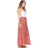 Women's 2023 Maxi Skirt - Flowy A-Line Summer Skirt with Elastic High Waist (Reg & Plus Size) Red Leopard - 2 of 4