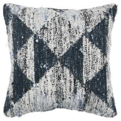 Geometric Decorative Filled Oversize Square Throw Pillow Dark Blue - Rizzy Home