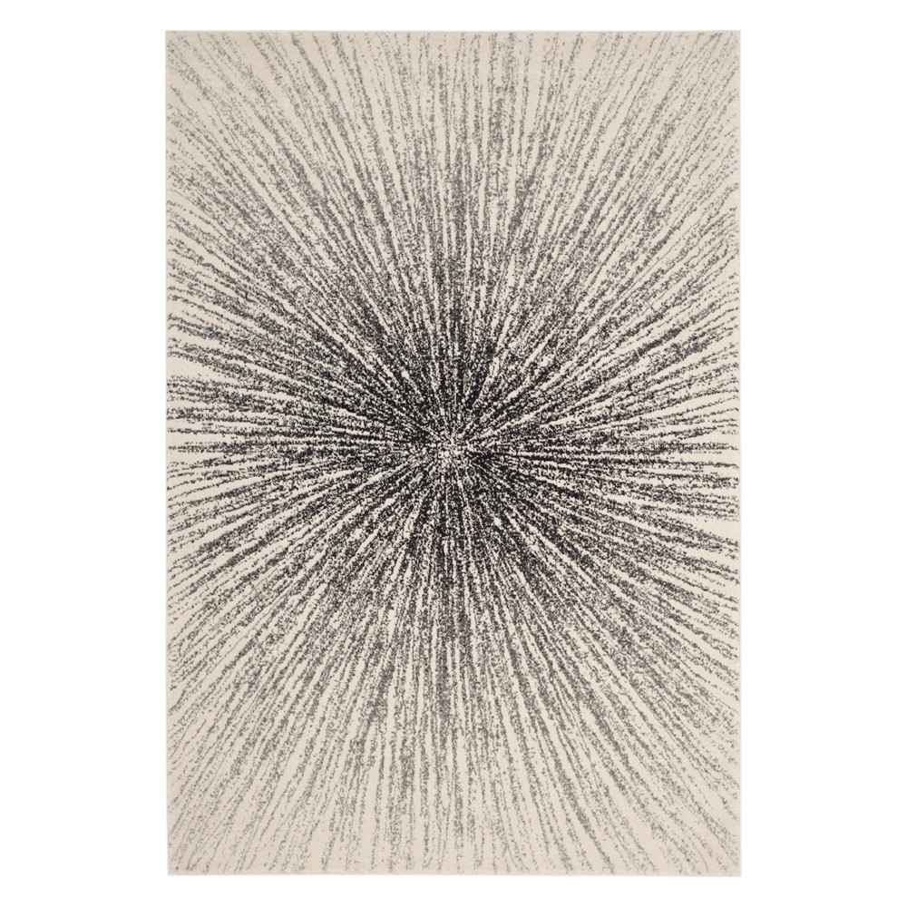  Marcell Burst Area Rug Black/Ivory