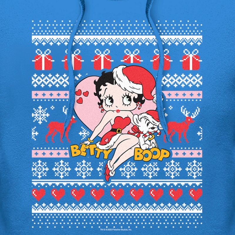 Men's Betty Boop Christmas Ugly Sweater Print Pull Over Hoodie, 2 of 5