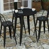 Merrick Lane Indoor/Outdoor Bar Top Table, 30" Round All Weather Poly Resin Top with Steel base - 3 of 4