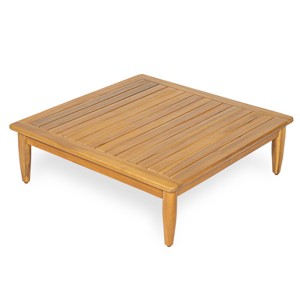 Square Acacia Wood Outdoor Coffee Table with Slatted Top and Low Profile for Patio or Balcony Lounge-Cuddlewood - 1 of 4