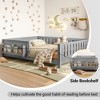 Okak Twin/Full Size Platform Beds with Storage Bookshelf & Guardrails,Solid Wood Bed Frame for Kids,Teens,No Spring Box Needed - 4 of 4