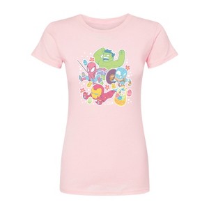 Women's - Marvel - Avengers Easter Stickers Fitted Graphic T-Shirt - 1 of 2
