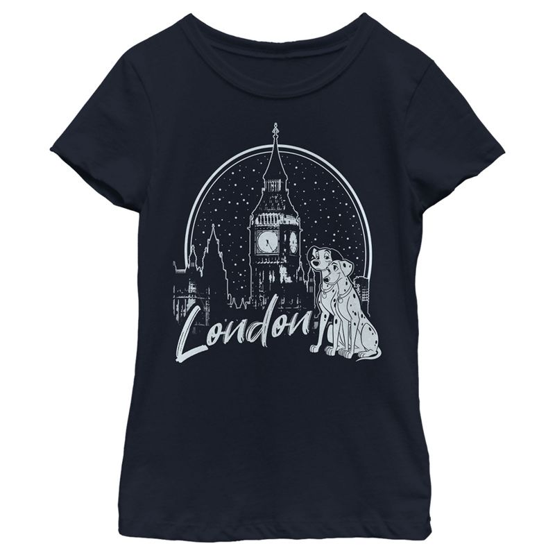Girl's One Hundred and One Dalmatians London Couple T-Shirt, 1 of 5
