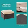 Sonkuki 3-Seater Patio Sofa Set Brown/Gray Rattan with Ottomans - 4 of 4