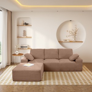 103.5'' L-Shaped Sectional Sofas, Modern Modular Corduroy Couch with Deep Seat for Living Room and Bedroom, No Assembly Required - 1 of 4