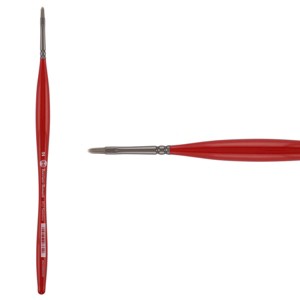 Borciani Bonazzi UNICO Silver Synthetic Series 812 Paint Brush, Filbert 2x0 - Medium Handle Paintbrush Handcrafted in Italy, Cruelty-Free, Acrylic, - 1 of 4