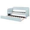 Sapphtopaz Twin Size Daybed Bed Frame with Backrest and Armrest Modern Upholstered Sofa Bed with Trundle Bed Twin Bed for Bedroom,Apartment - 3 of 4