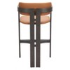 Brown Faux Leather 40" H Barstool with Ergonomic Footrest, Padded Seat, and Durable Wood Frame by Zuo Modern - 4 of 4
