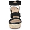 Allegra K Women's Platform Slingback Elastic Strap Espadrille Wedges Heel Sandals - 2 of 4