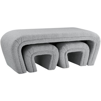 Meridian Furniture,Odelia Boucle Fabric Bench