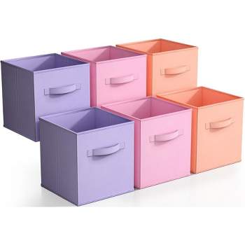 Sorbus 11 Inch 6 Pack Foldable Fabric Storage Cube Bins with Handles - for Organizing Pantry, Closet, Nursery, Playroom, and More