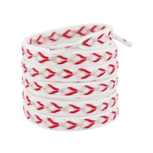 INSPIRE CHIC Contrast Color Flat Fat Braided Twist Woven Shoeslaces 0.47 Inch 2 Pairs - 1 of 4