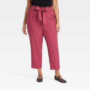 Women's Super-High Rise Tapered Ankle Pull-On Paperbag Pants - A New Day™ - 1 of 3
