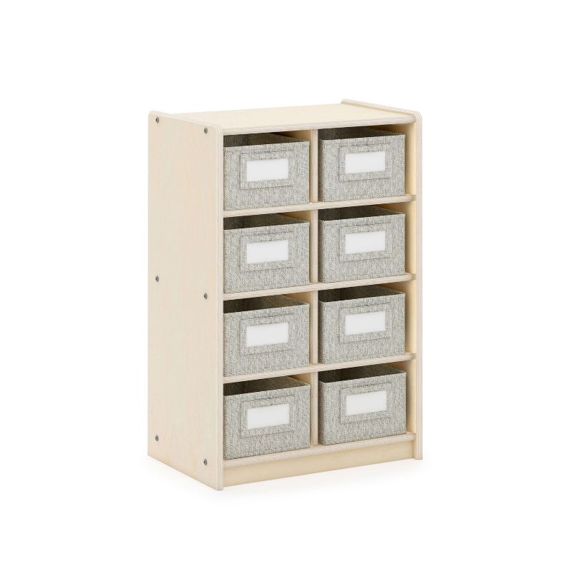 Guidecraft EdQ 8 Cubby Bin Storage Organizer 30": Kids' Wooden Cube Bookshelf, Classroom Storage Shelf with Compartments and Bins, 2 of 4