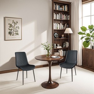 NicBex Set of 2/4 Modern PU Leather Upholstered Dining Chairs with Black Metal Legs,Armless Accent Chairs for Dining Room,Kitchen,Restaurant - 1 of 4