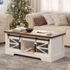 Lift Top Coffee Table with Storage, Sliding Barn Door & Large Hidden Compartment,Farmhouse Dining Table - 4 of 4