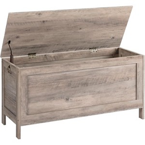 Toy Box, Retro Wooden Look Storage Chest with Safety Hinge, Entryway Storage Bench Supports 220 lb - 1 of 4