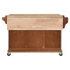 Rolling Kitchen Island, Mobile Kitchen Island with 2 Large Drawers, Towel and Seasoning Rack, 2 Spacious Storage Compartments with Adjustable - 3 of 4