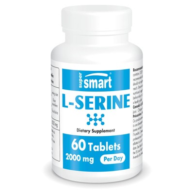 SuperSmart L-Serine Supplement 2000mg per Day (Easy-to-Take) - Amino Acids Supplement | Non-GMO & Gluten Free - 60 Tablets