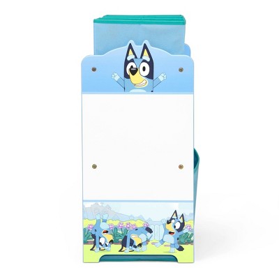 Bluey 6 Bin Wooden Toy Storage Organizer with Reusable Stickers