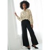 ellos Plus Size Textured Knit Long Sleeve Tie-Neck Top - 4 of 4