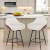 Jojoka 26" Counter Height Bar Stools Set of 2,360°Swivel Upholstered Barstools for Kitchen Island - 2 of 4