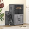 Cat Litter Box Hidden Enclosure, Double Layer Cat Washroom with Sturdy Ladder, Modern Cat Litter Box with Side Door, for Living Room, Gray - 2 of 4