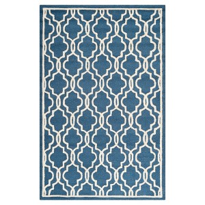 Langley Textured Area Rug - Navy/Ivory (5