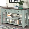 NicBex Modern Solid Pine Wood Top Console Table,Entryway Table with 3 Drawers & 2 Tiers Shelves,Foyer Tables for Entryway,Living Room,Hallway - 3 of 4