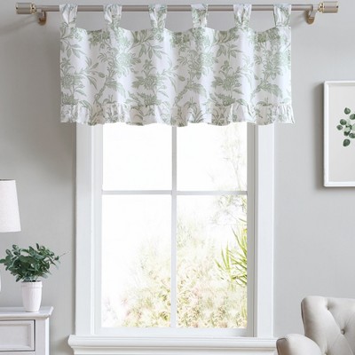 Laura Ashley Natalie Tab Top Valance - 50X20 - Pastel Green