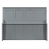 Full/Queen Size Murphy Bed Wall Bed with Hydraulic Lift and Desk Design, White/Gray-ModernLuxe - 4 of 4
