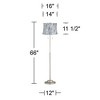 360 Lighting Modern Floor Lamp Thin 66" Tall Brushed Nickel Velvet Snake Drum Shade for Living Room Reading Bedroom Office - 2 of 2