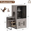 Hidden Litter Box Furniture, 2 Tier Enclosed Litter Box Furniture with Doors, Hidden Storage and Ladder - 2 of 4
