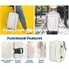 Hynes Eagle 38L Carry on Backpack Wristlet Wallet Set-Beige - 3 of 4