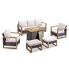 Buenhomino 4 Piece Patio Furniture Set 41in Fire Pit Table Outdoor Furniture Sets Patio Couch Outdoor Chairs 50000 BTU Propane Fire Pit - 2 of 4