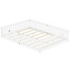 Gulches Queen Size Bed Floor Bed with Safety Guardrails and Door for Kids, White - 3 of 4