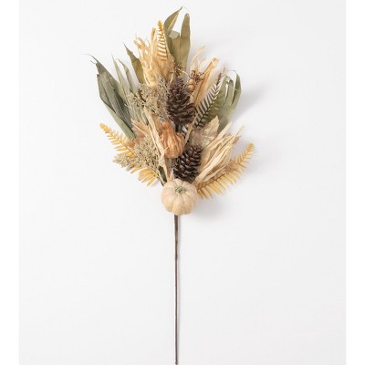 Sullivans Artificial Pumpkin and Husk Stem 34"H Brown