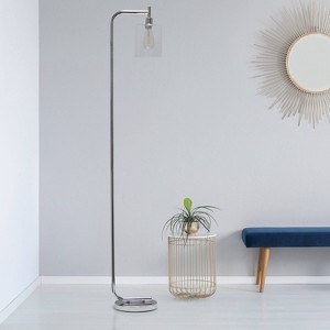 Modern Iron Lantern Floor Lamp with Glass Shade - Simple Designs - 1 of 4