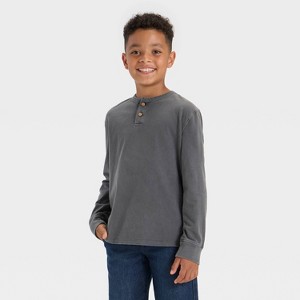 Boys' Long Sleeve Henley T-Shirt - Cat & Jack™ - 1 of 3
