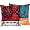 Sweet Jojo Designs Decorative Accent Throw Pillow Case Covers 18in. Each Red Boho Blue Orange 2pc - 2 of 4