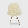 Remy Flokati Modern Faux Fur Accent and Office Chair Chair White - Linon - 4 of 4