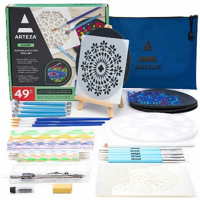 Mandala Dotting Tools Kit with Acrylic Paints and Reusable Stencils 