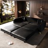 92.1'' Faux Leather Ultra Wide Armrest 4-Seater Sofa Bed with Tufted Modern Design - 2 of 4