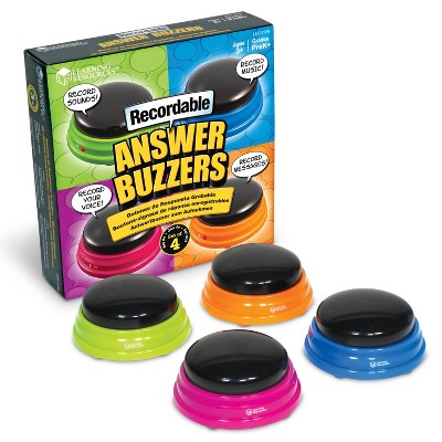 Learning Resources Recordable Answer Buzzers, Set of 4, Ages 3+