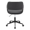 TiramisuBest Contemporary Black Faux Leather Task Chair: Adjustable Height, 360¡ã Swivel, Cushioned - 3 of 4