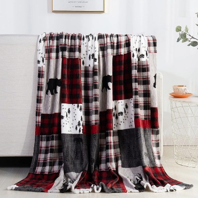 Elegant Comfort Super Soft Christmas Prints Blanket Home D¨¦cor, Warm Cozy Throws for Winter Bedding.