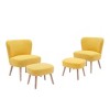 WestinTrends 4 Piece Upholstered Boucle Accent Chair and Ottoman Sets - 3 of 4